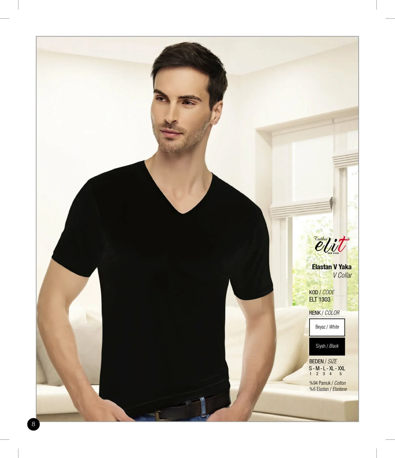 Erkek V Yaka T-Shirt