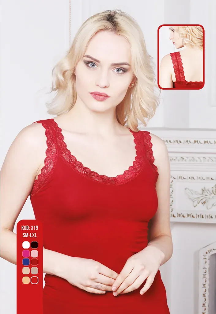 Geniş Askı Dantelli Atlet Sıla Sella 319