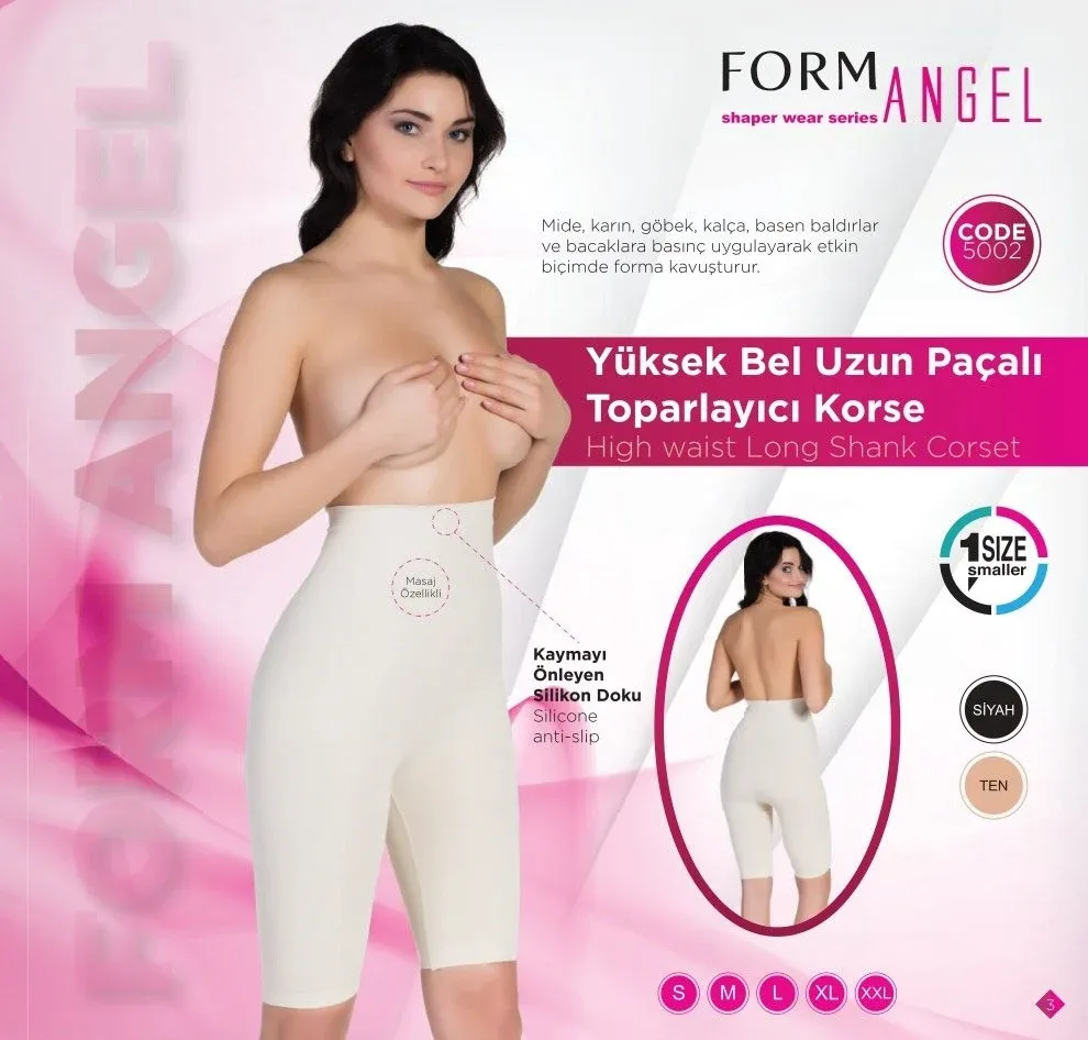 Yüksek Bel Uzun Paçalı Korse Form Angel 5002