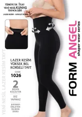 Lazer Kesim Yüksek Bel Korseli Tayt Form Angel 1026