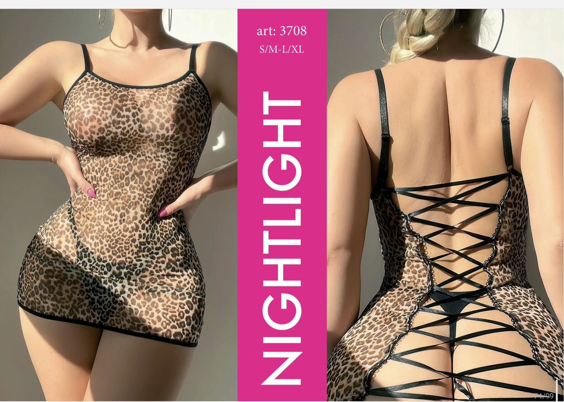 Nightlıght 3708 Leopar Elbise